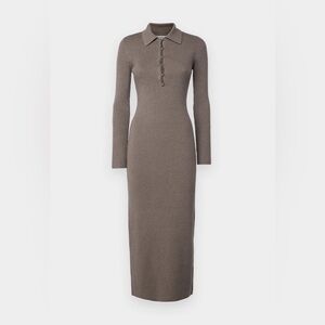 Abercrombie & Fitch long sleeve collared ribbed midi sweater dress